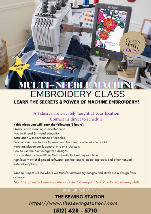 Multi-Needle Machine Embroidery Class